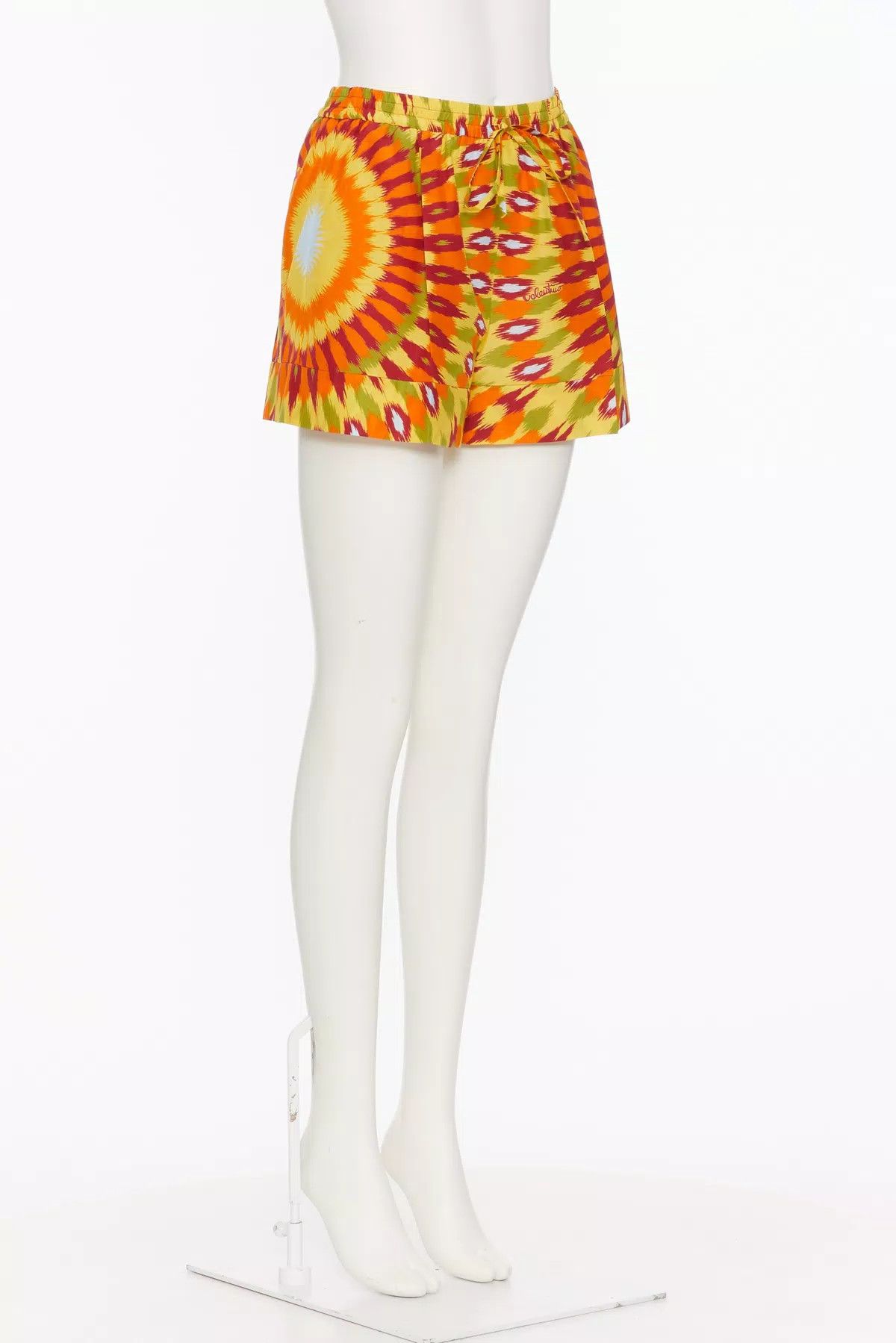 Valentino o1s1wg110925 Round Rain Print Popeline Shorts in Orange Size 32" / US 10 / IT 46 - 3 Thumbnail