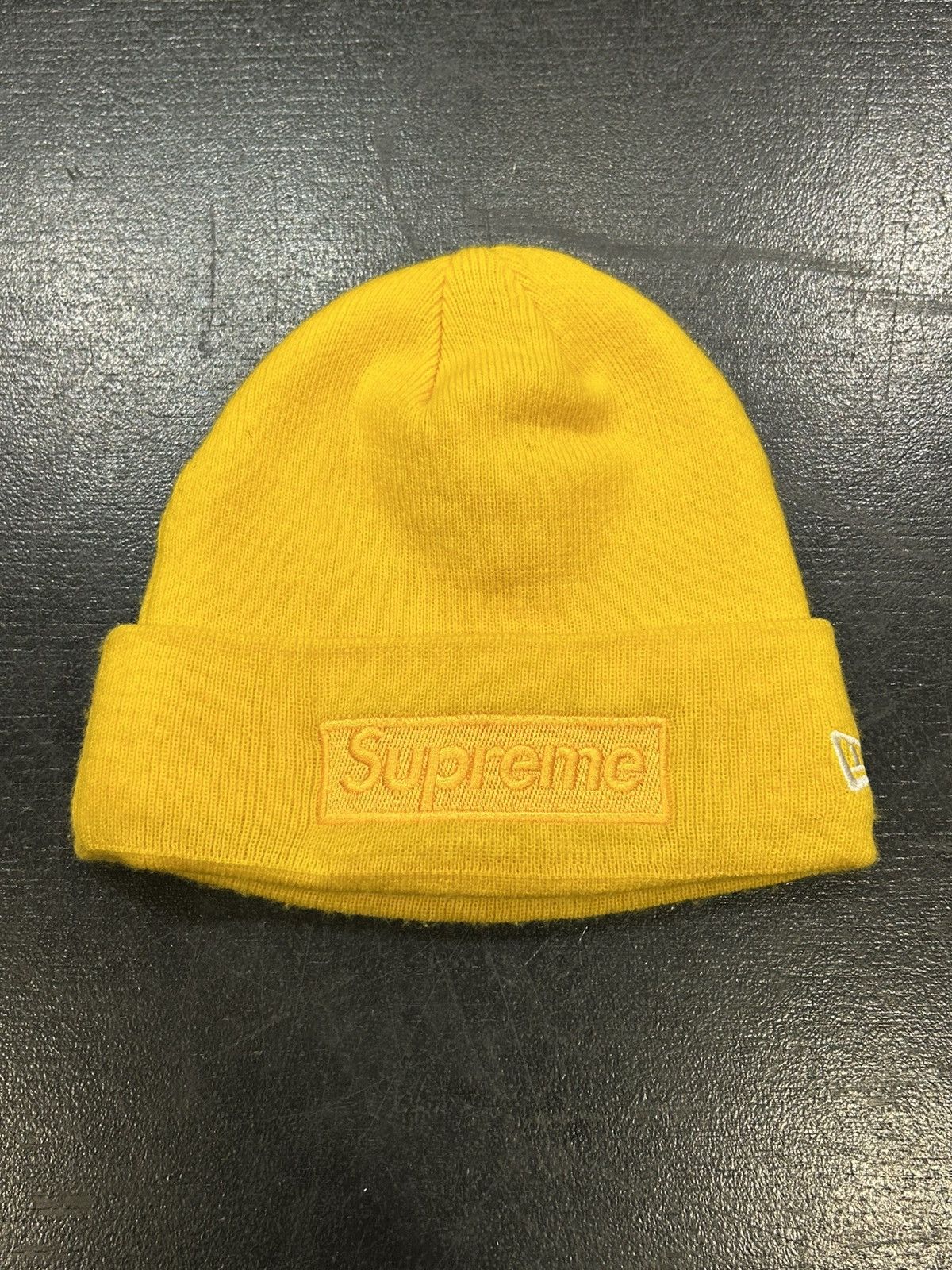 Supreme Supreme New Era Box Logo Beanie - Yellow Size ONE SIZE - 1 Thumbnail