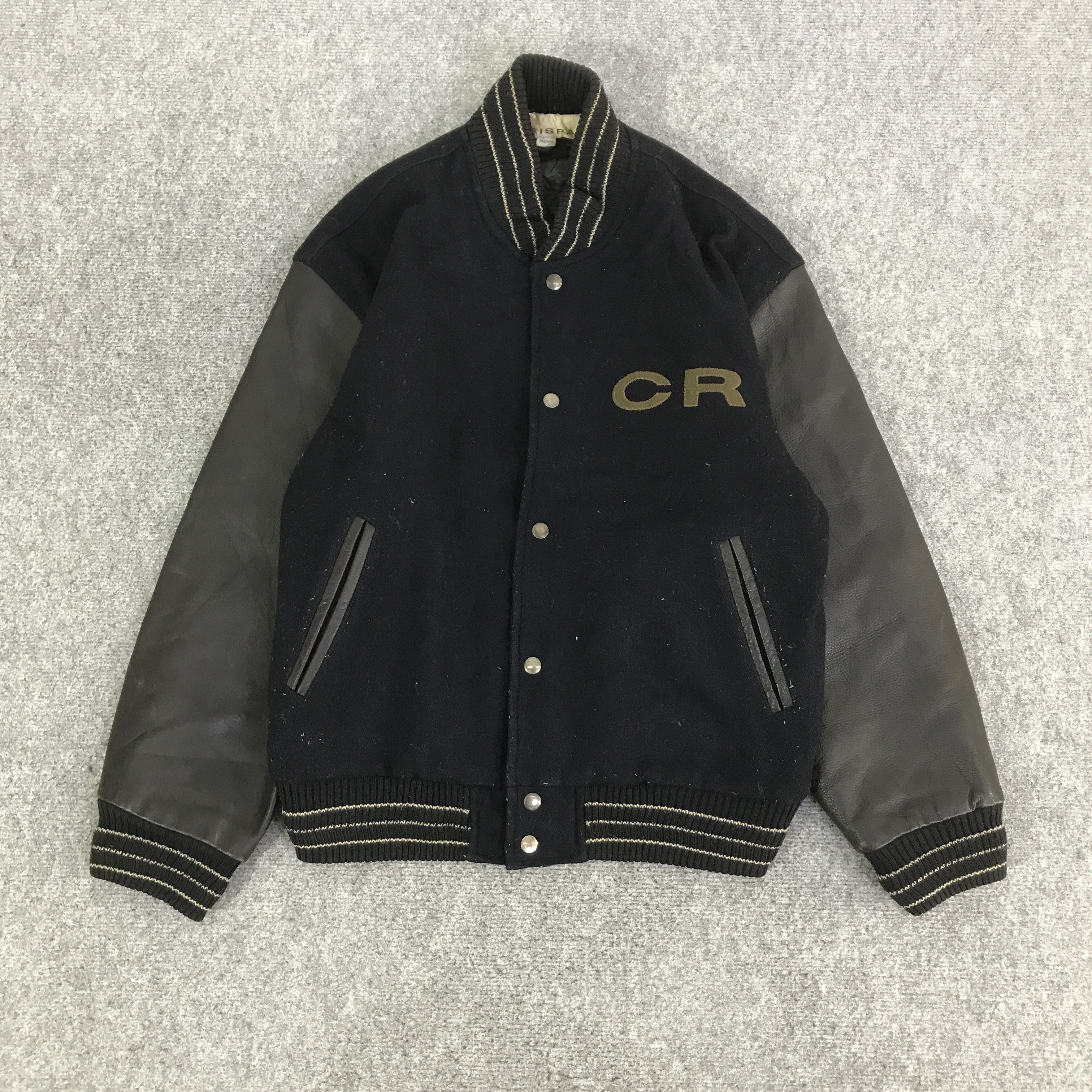 Japanese Brand VTG CRISPA VARSITY SLEEVE LEATHER JACKET K123B12 Size US M / EU 48-50 / 2 - 2 Thumbnail