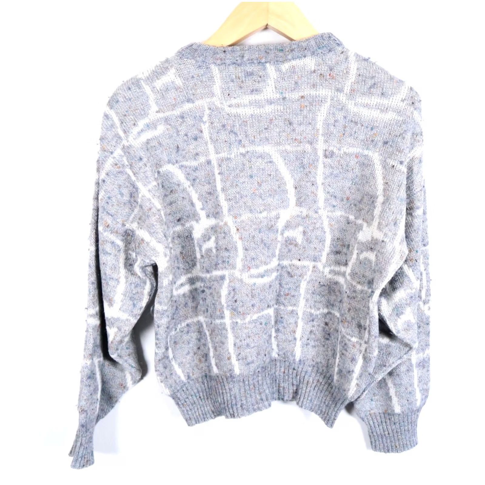 Vintage VINTAGE 80s Donegal Wool Blend Abstract Pattern Sweater Men Small Gray Italy Made Crew Neck Pullover Knit Vintage Mens Small Gray Abstract Pattern Size US S / EU 44-46 / 1 - 2 Thumbnail