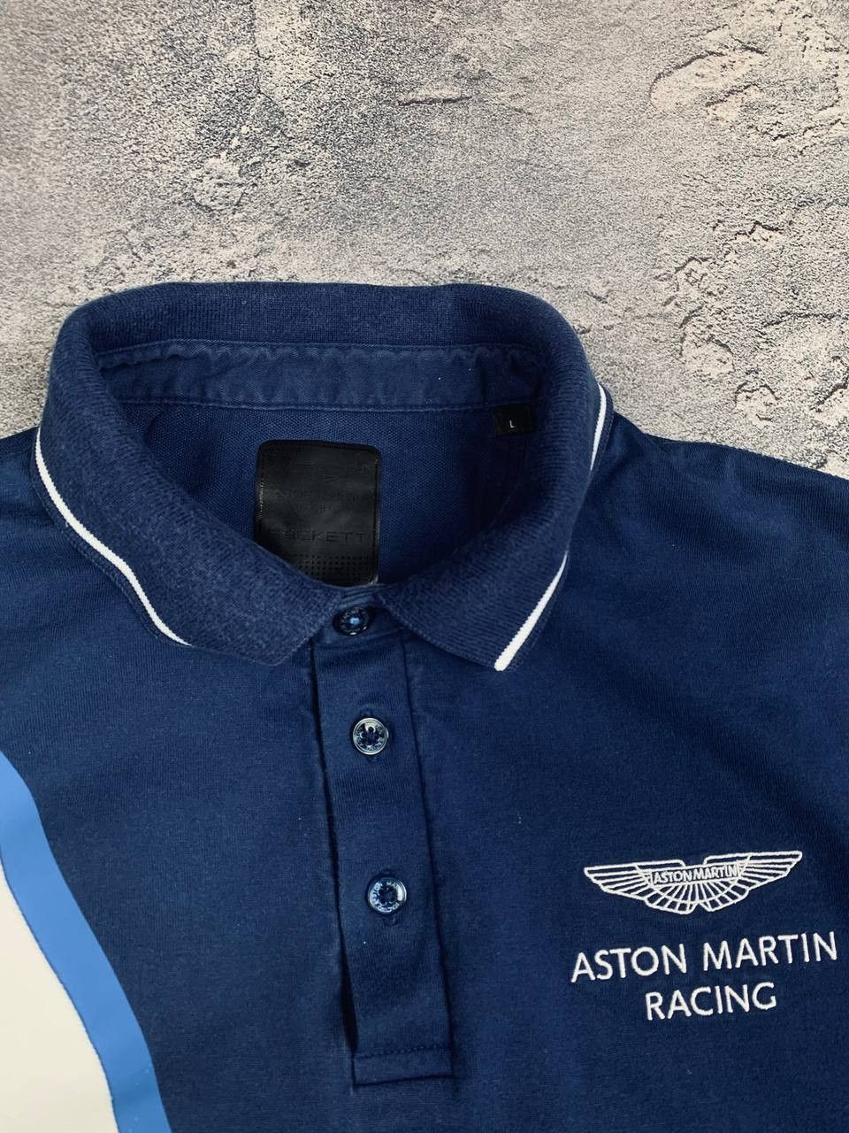 Hackett Hackett London Aston Martin Racing Polo Navy White AMR Size US L / EU 52-54 / 3 - 8 Thumbnail