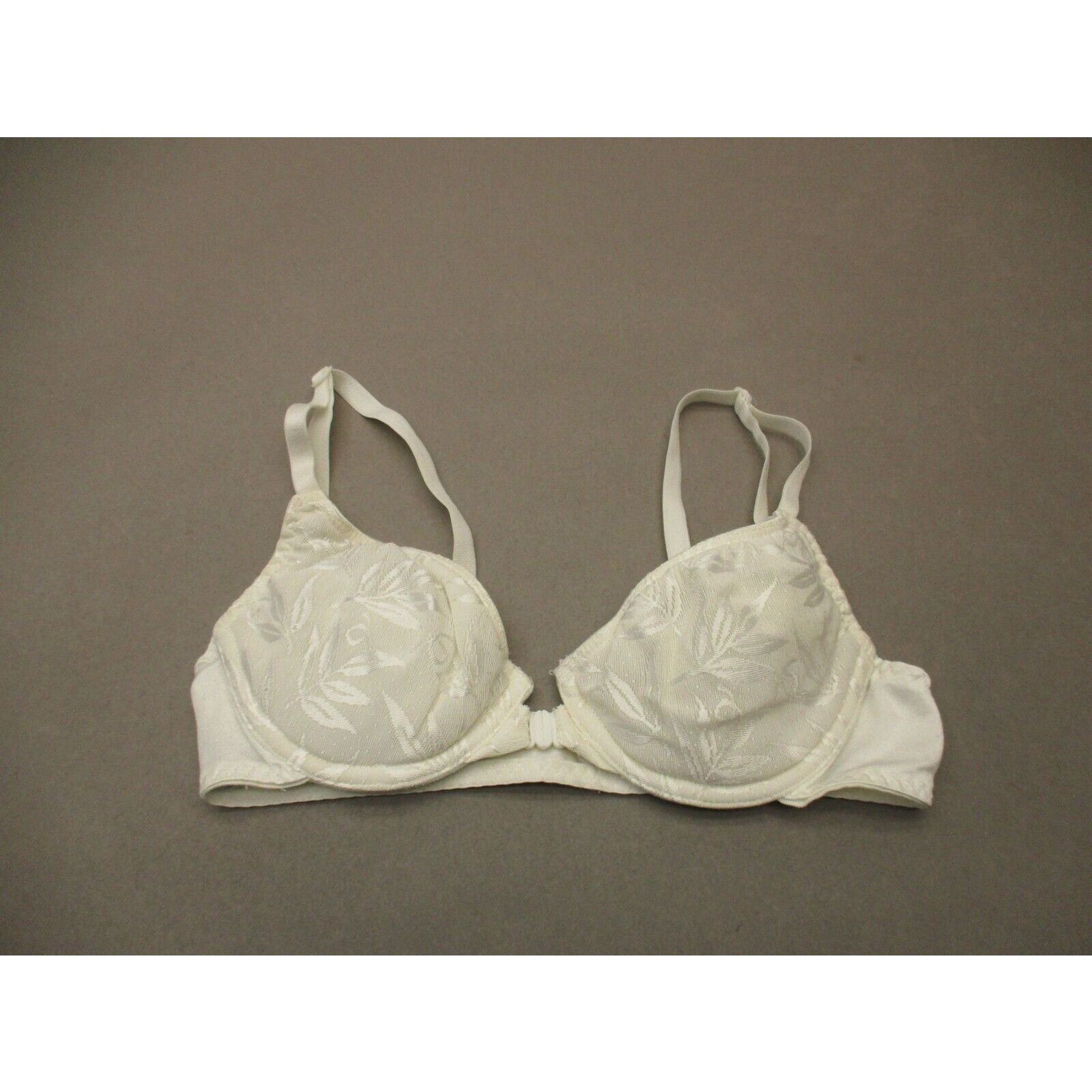 Vintage 34A MAIDENFORM Womens White Lined Underwire Front Closure Demi ...