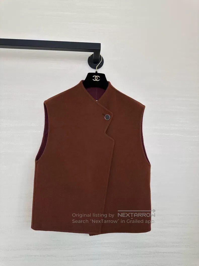 Hermes Hermes Brown and red cashmere vest Size XXS / US 00 / IT 34 - 1 Thumbnail