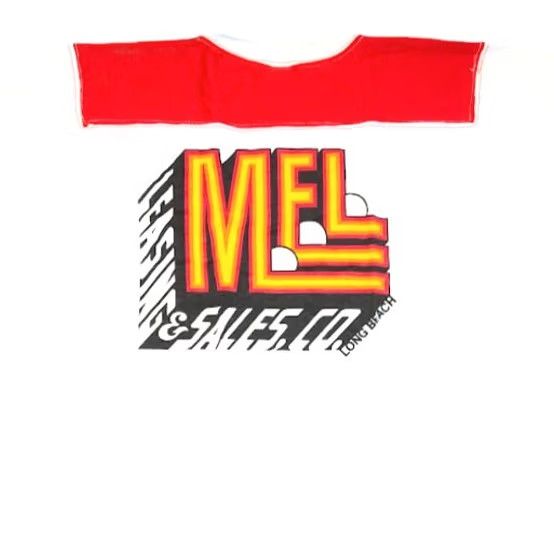Vintage VINTAGE MEL Long Beach T Shirt Mens Large Red 80s Ringer Tee Made In USA MT Short Sleeve Crew Neck White Cotton Blend Stedman Mens T-Shirt Size US L / EU 52-54 / 3 - 2 Thumbnail