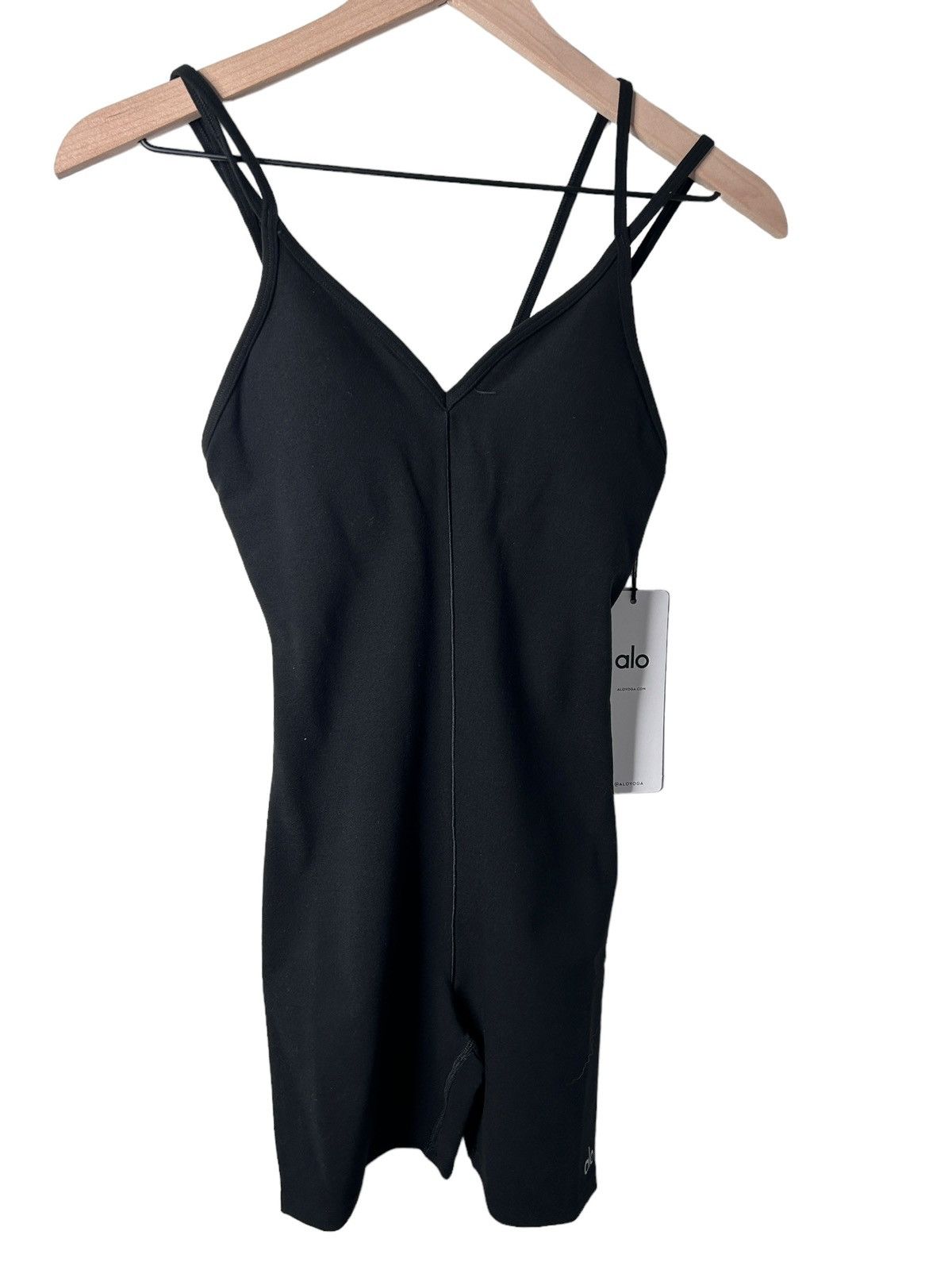 image of Alo Yoga Alosoft Suns Out Onesie Black Xxs Nwt, Women's (Size 24)