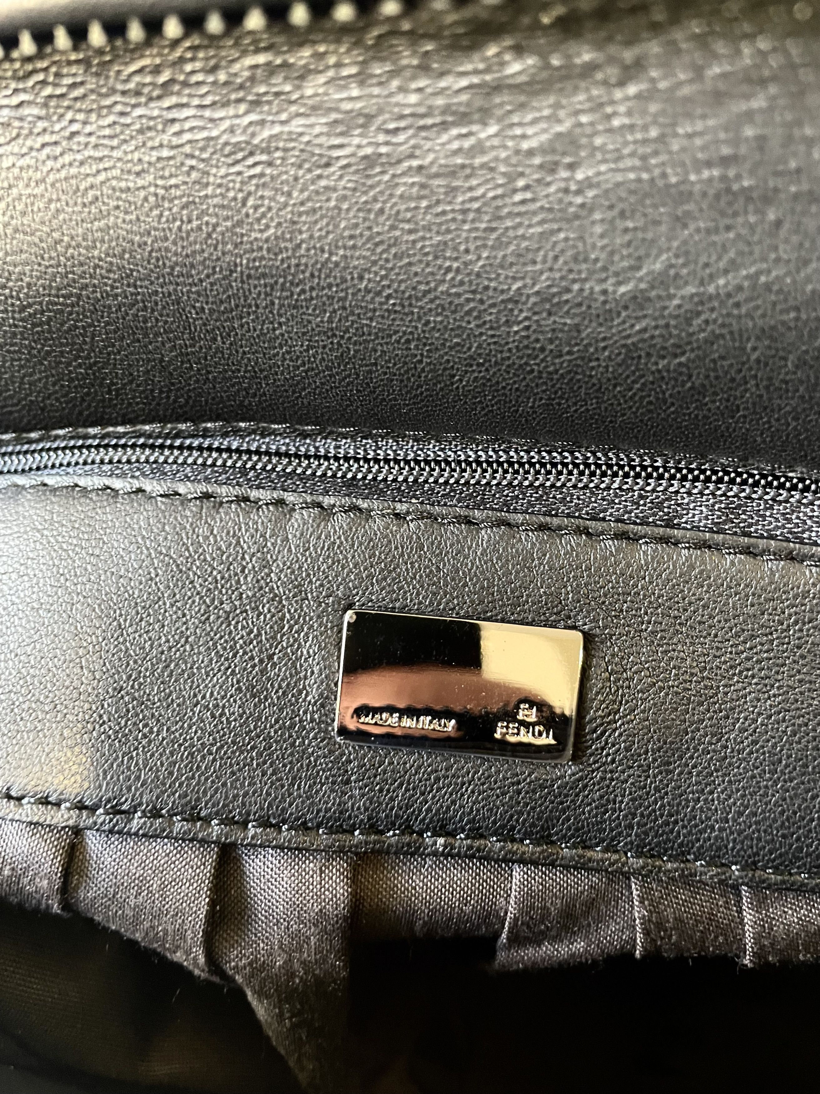 Fendi Rare 🔥 Fendi Black Leather Shoulder Bag Convertible Clutch Size ONE SIZE - 8 Thumbnail
