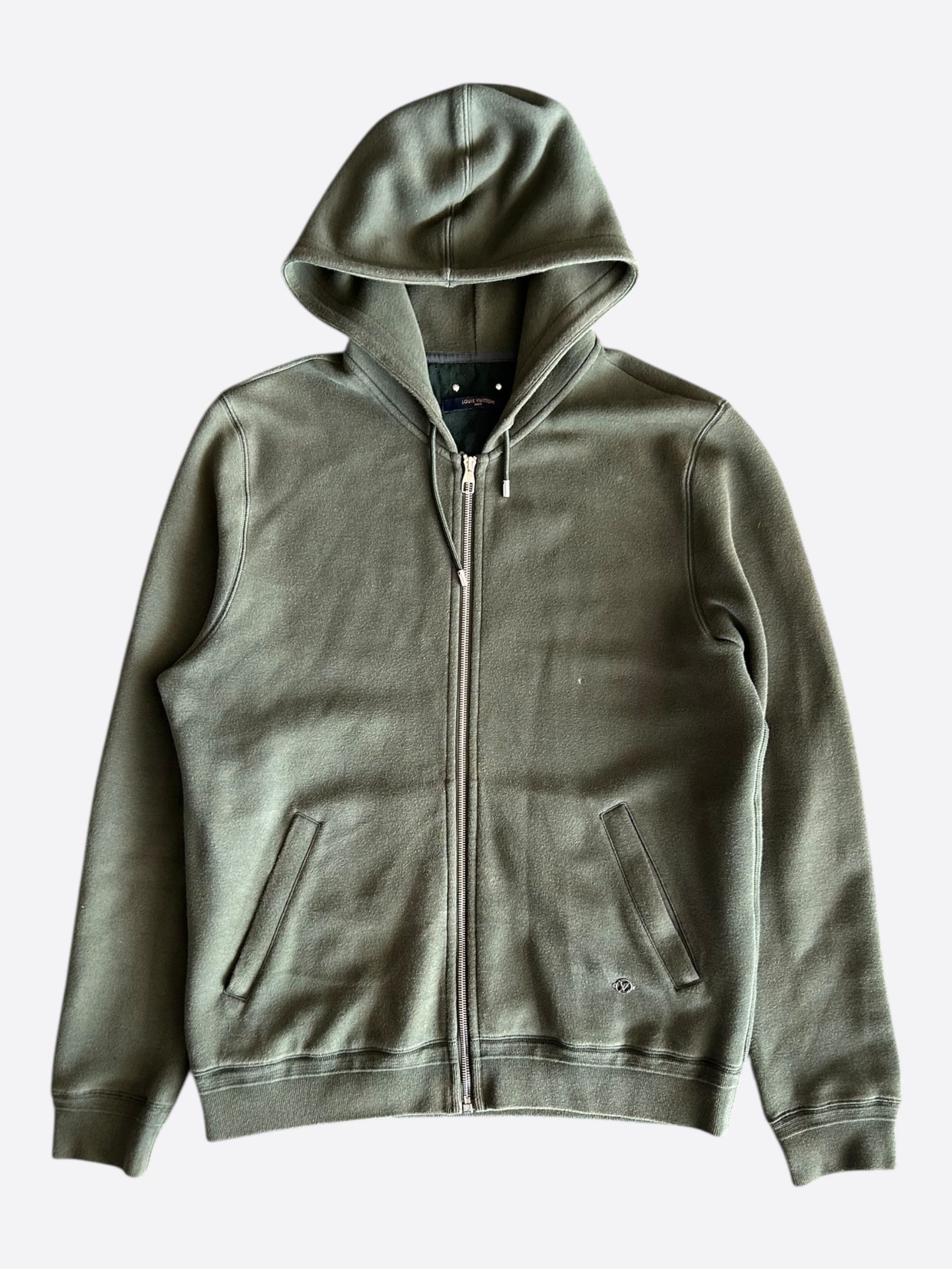 Louis Vuitton Louis Vuitton Olive Staples Zip Up Hoodie Size US XL / EU 56 / 4 - 1 Thumbnail