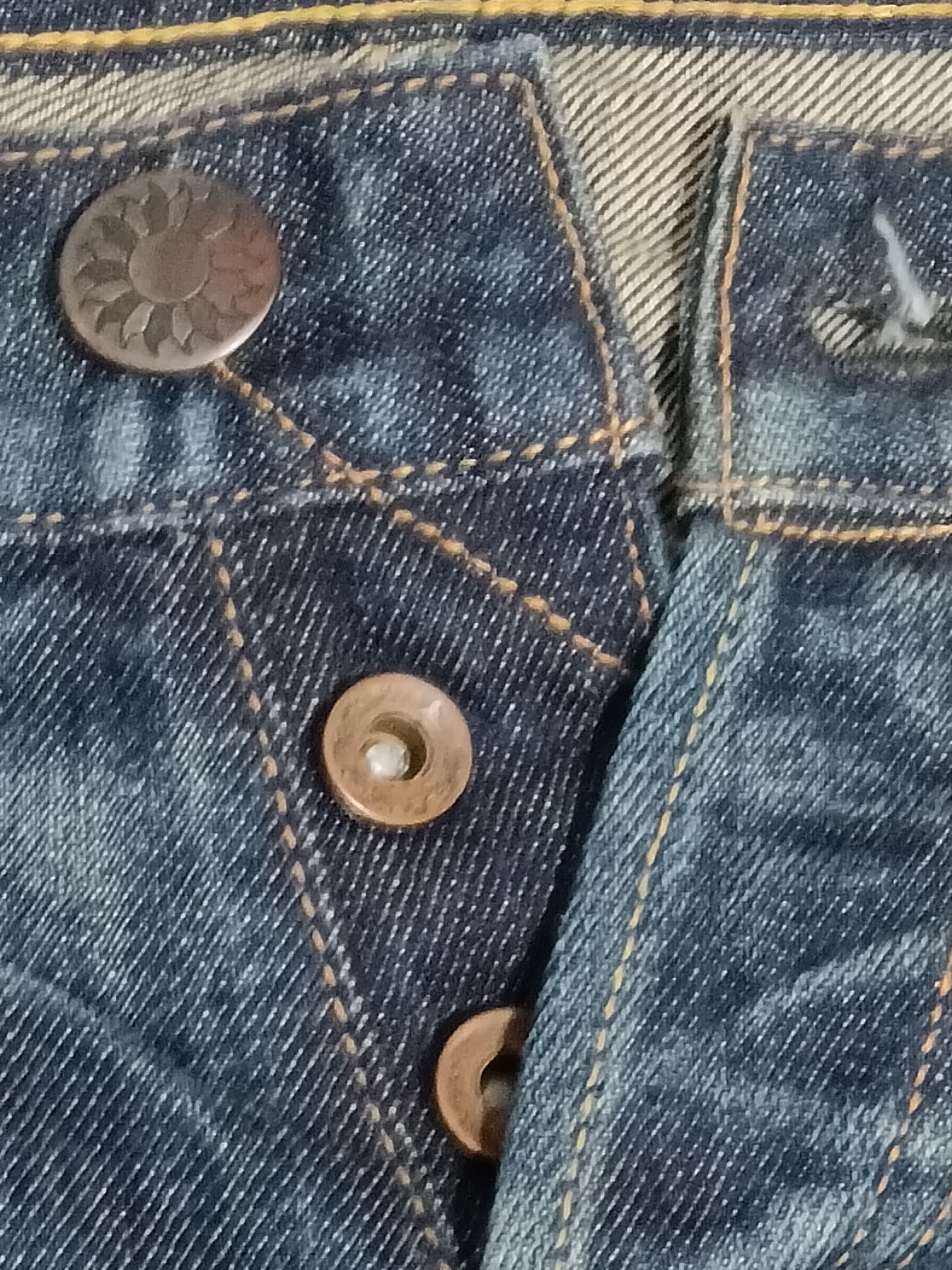 Japanese Brand × Vintage NANA-LA SELVEDGE BUTTON-FLY SEASONED FLARED JEANS Size 31" - 2 Thumbnail