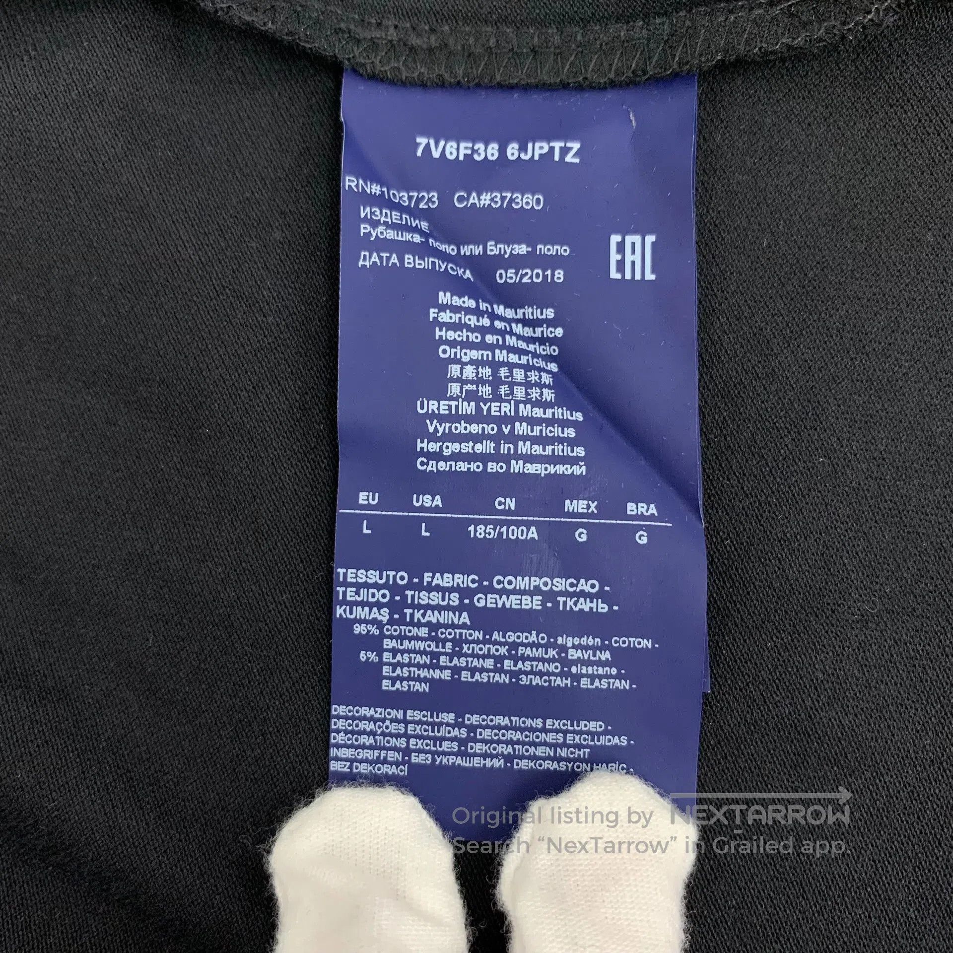 Armani Armani Black Logo Printed Cotton Collar Single Breasted Lo Size US L / EU 52-54 / 3 - 7 Thumbnail