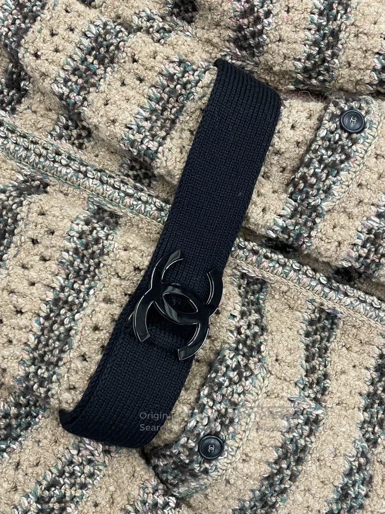 Chanel Chanel Striped color-blocked knitted tie-up jacket Size S / US 4 / IT 40 - 4 Thumbnail
