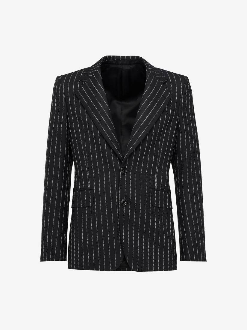 Alexander McQueen o1w1db10725 Neat Shoulder Single-Breasted Jacket in Black Size US XL / EU 56 / 4 - 1 Thumbnail