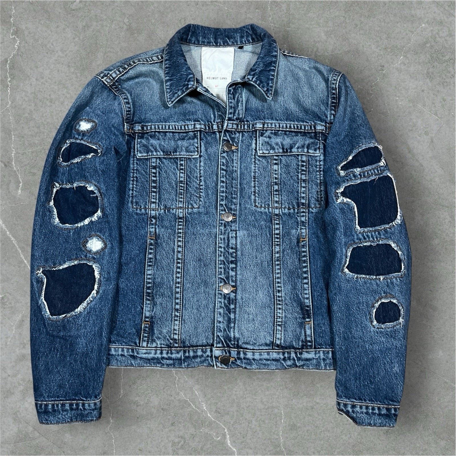 Helmut Lang Fur Collar Wax Denim Jacket Helmut Lang Helmut Lang Mr