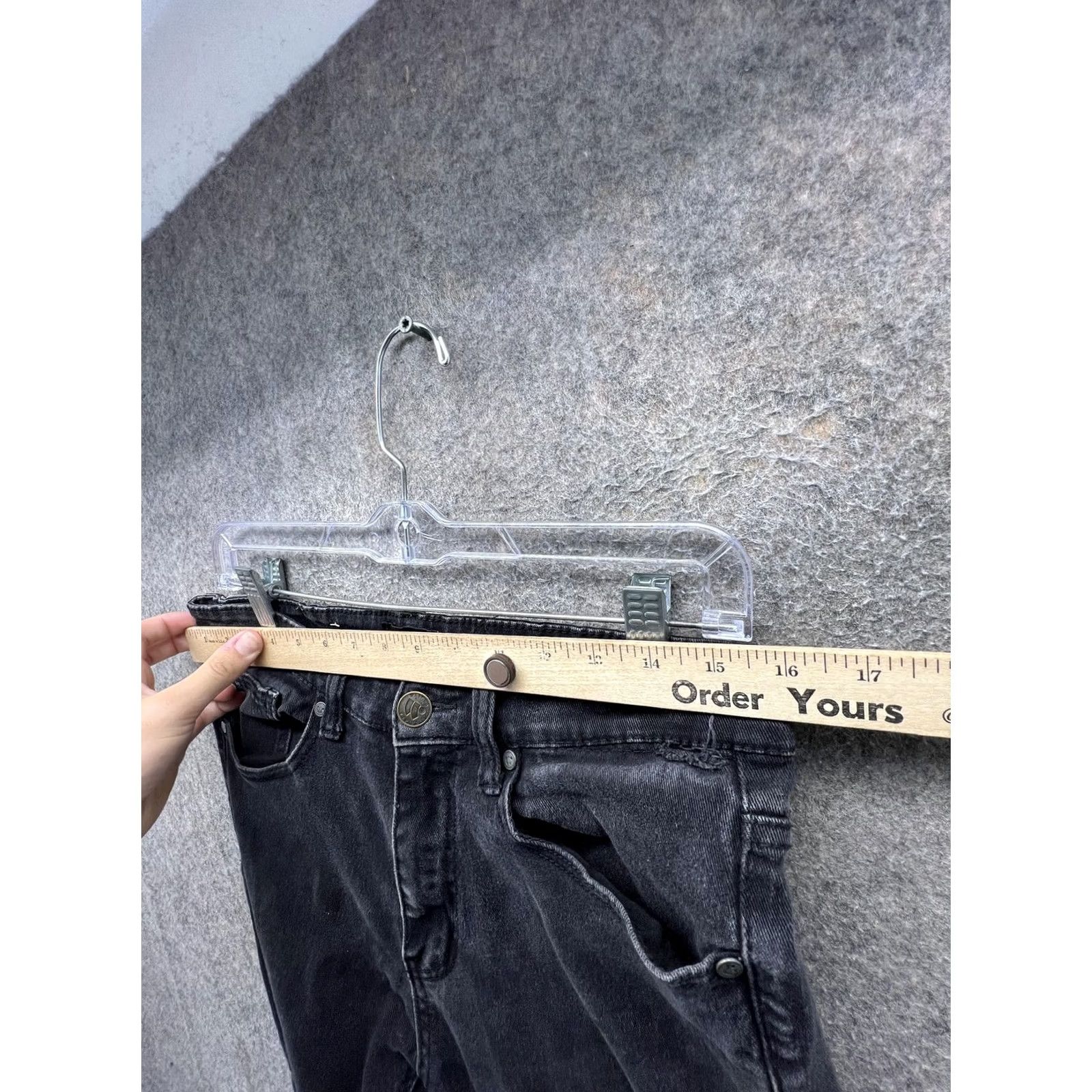 Denime Waimea Jeans Mens Slim Skinny Gray Denim Distressed - 32 Inch Size US 32 / EU 48 - 4 Thumbnail