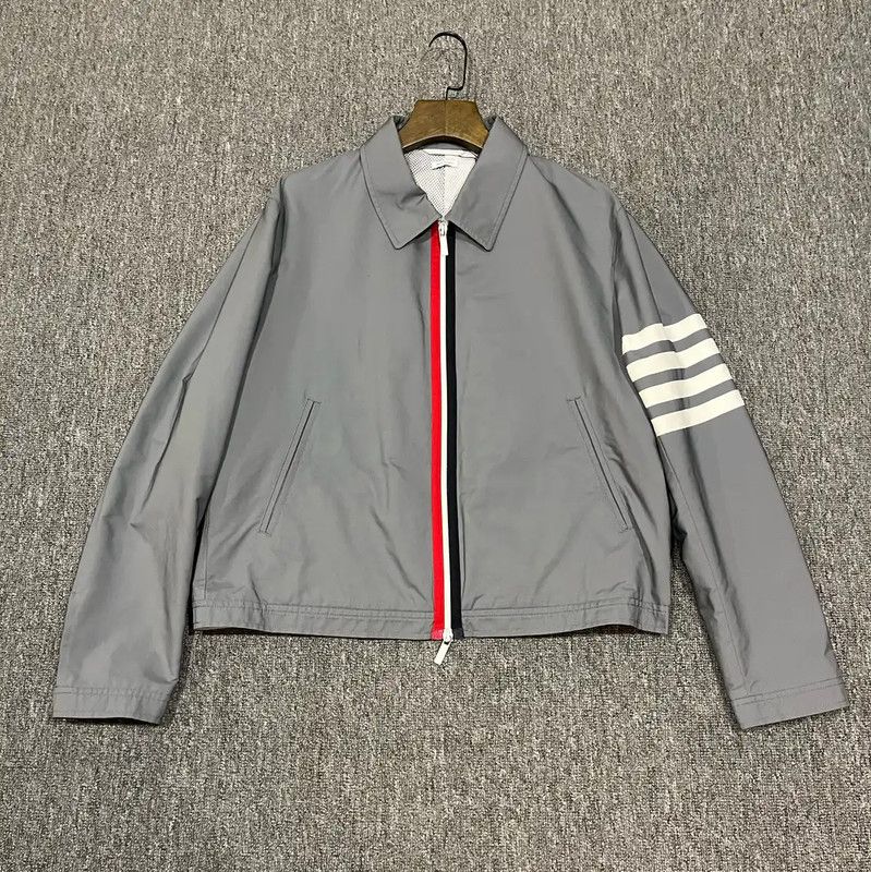 Thom Browne Thom Browne Men's Gray Spring Autumn Jacket 0089 Size US L / EU 52-54 / 3 - 1 Thumbnail