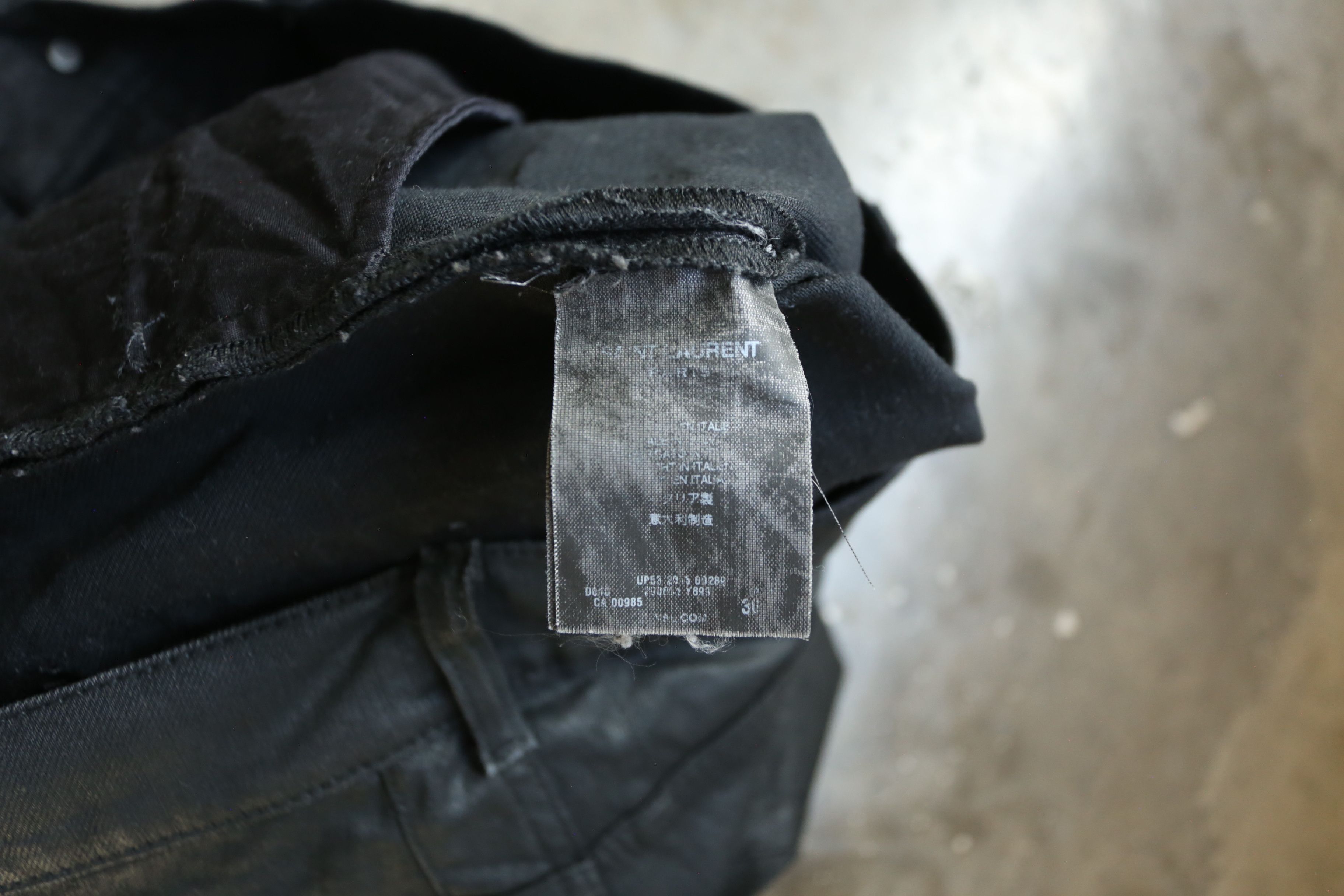Saint Laurent Paris SLP - Hedi Slimane - F/W 15 - D02 Waxed Denim Jean Size US 30 / EU 46 - 6 Thumbnail