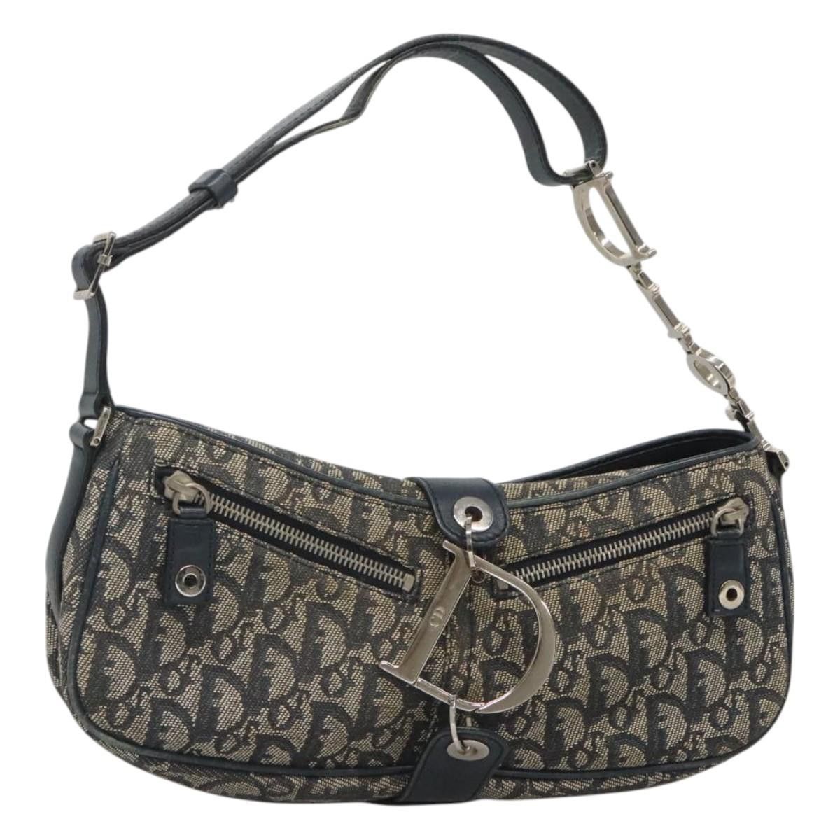 Dior DIOR Trotter Canvas Shoulder Bag Navy Silver Size ONE SIZE - 1 Thumbnail