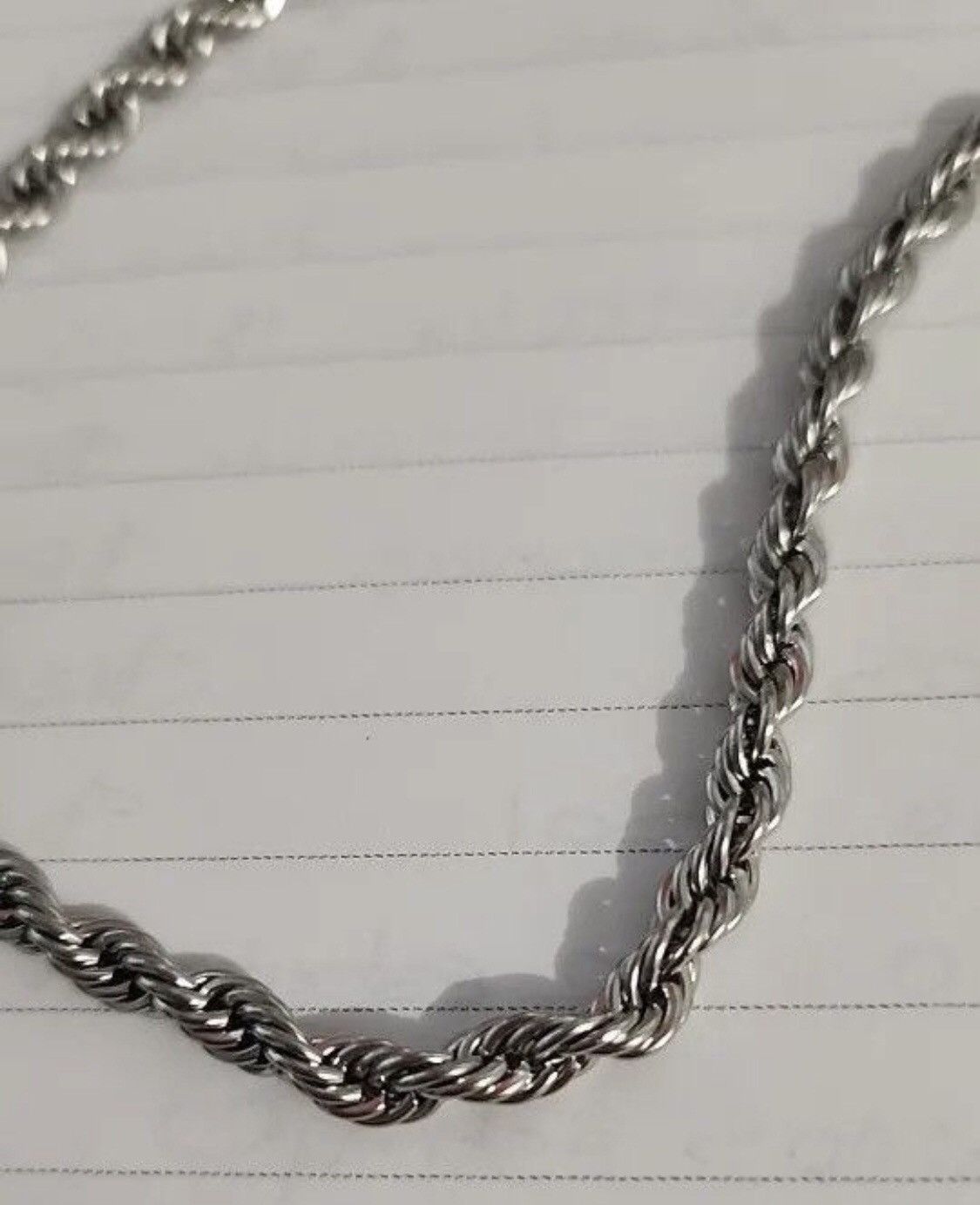 Jewelry Silver 5mm Rope Chain Necklace Size ONE SIZE - 3 Thumbnail