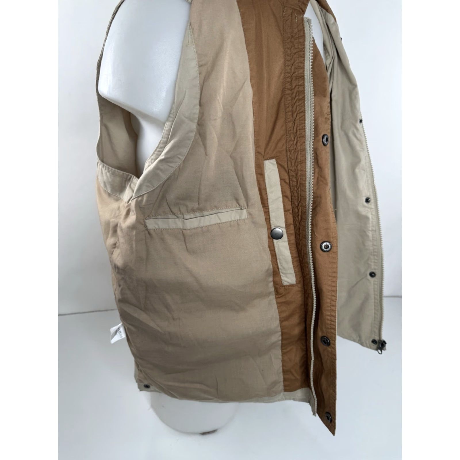 Vintage KING RANCH CONCEAL CARRY Mens L Vest Shirt Zip Tan Western Jacket? Size US L / EU 52-54 / 3 - 6 Thumbnail