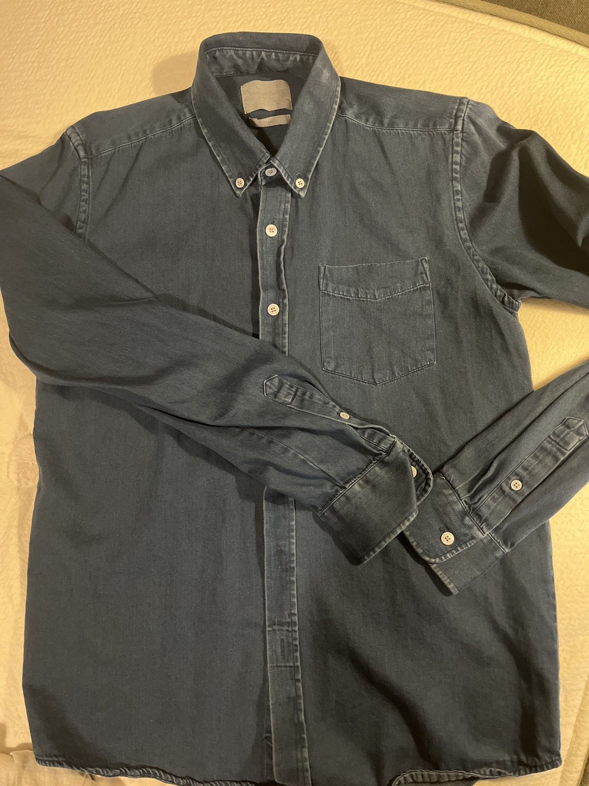 Saturdays NYC Dark denim button down shirt Size US S / EU 44-46 / 1 - 1 Thumbnail