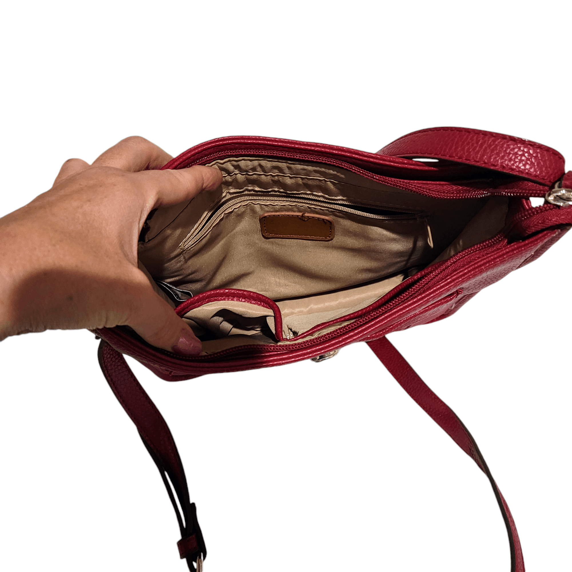 Nine West Nine West Red Faux Leather Shoulder Crossbody Bag Size ONE SIZE - 10 Thumbnail
