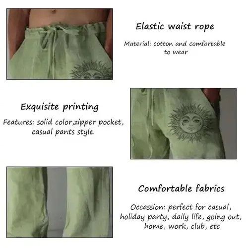Designer Cotton Linen Pants Size US 33 - 2 Thumbnail
