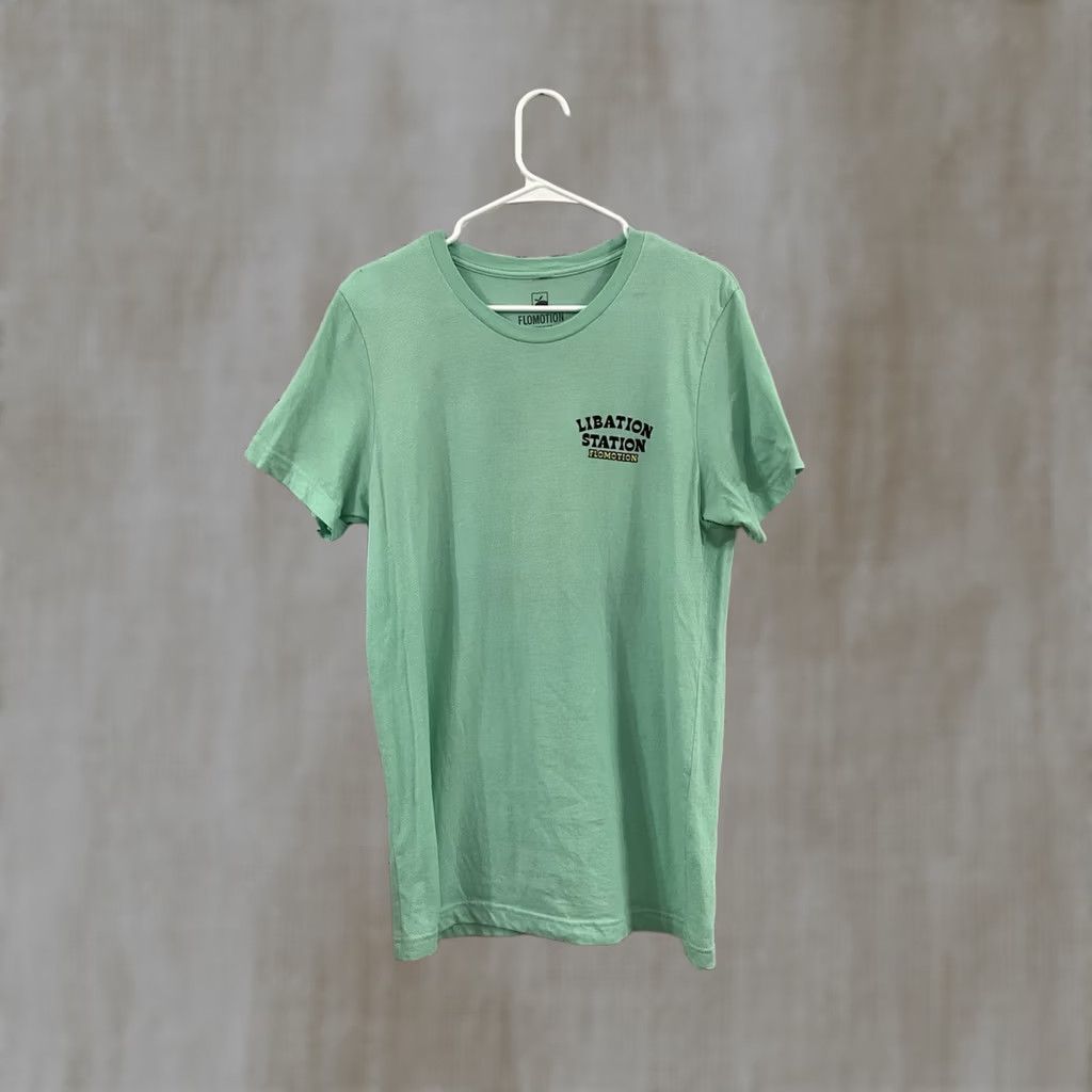 Vintage Flomotion Libation Station T-Shirt Men M Green Short Sleeve Regular Fit Solid Tee Size US M / EU 48-50 / 2 - 1 Thumbnail
