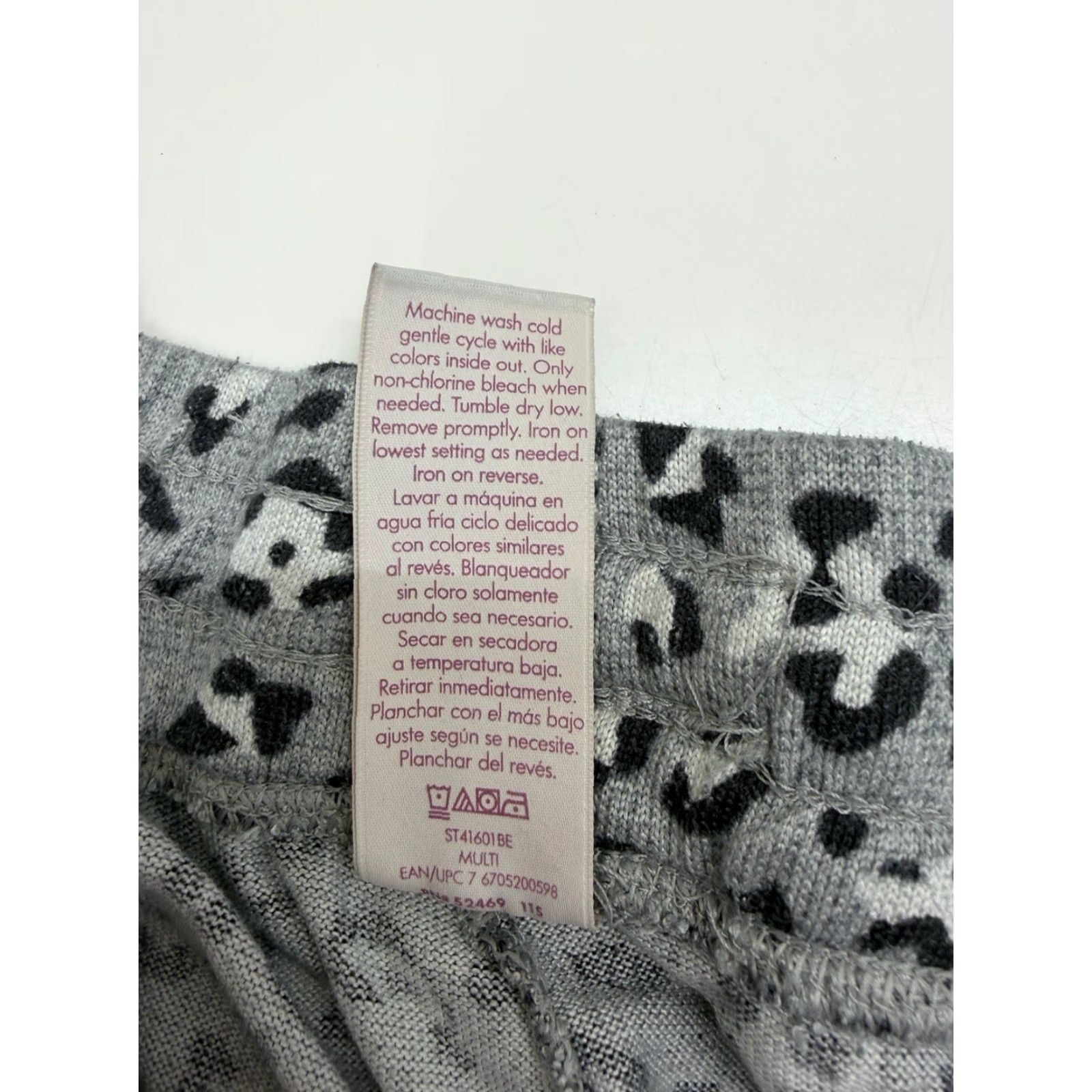 Vintage Secret Treasures Womens PJ Pants Size Large Gray Animal Print Jogger Soft Size 36" / US 14 / IT 50 - 5 Thumbnail