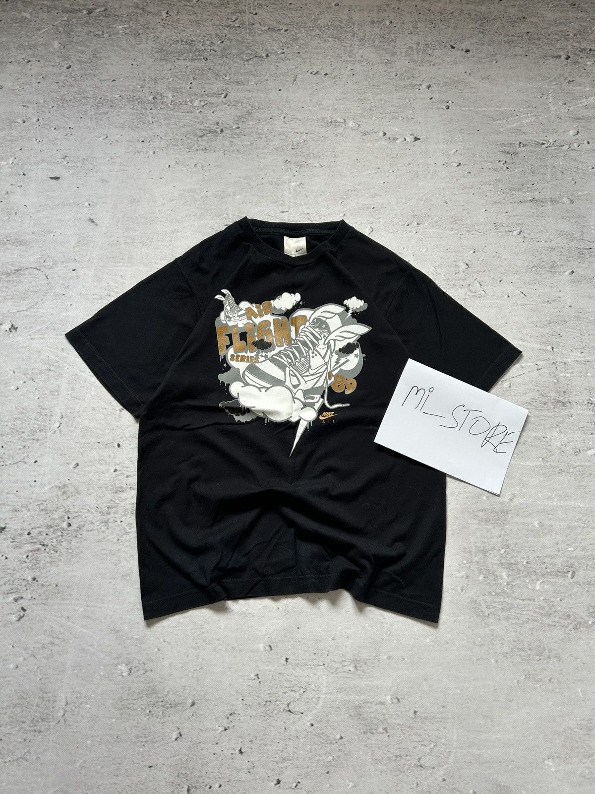 Nike × Vintage Vintage Nike Air Big Logo Black T-shirt 00s Size US S / EU 44-46 / 1 - 1 Thumbnail