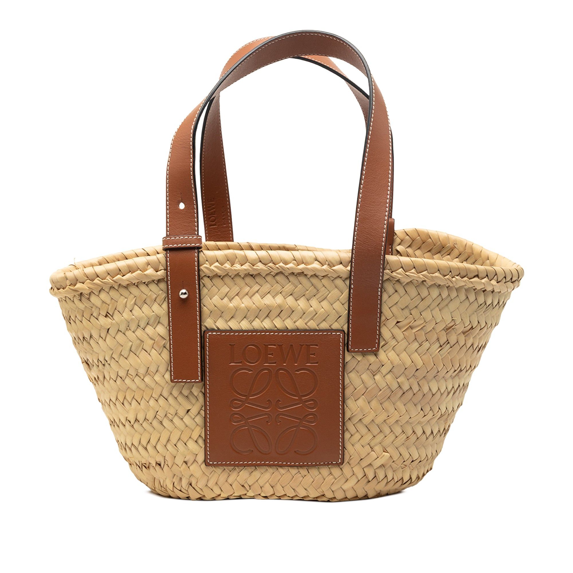 Loewe Small Raffia Anagram Basket Tote Size ONE SIZE - 1 Thumbnail