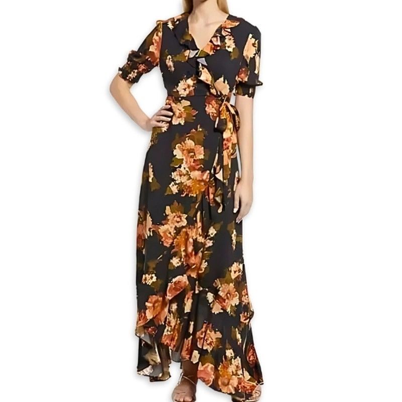 Other BTFL-Life Wrap Dress Maxi Ruffle Hem Floral Print Women’s XS Size XS / US 0-2 / IT 36-38 - 1 Thumbnail