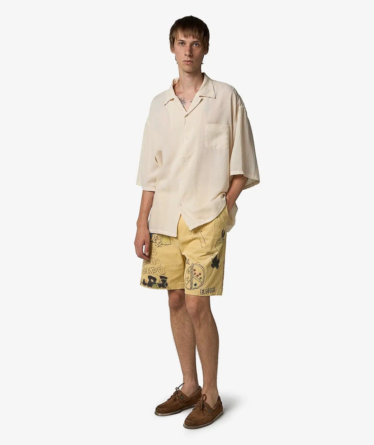 Kapital Kapital soft linen open collar big shirt beige Size US XL / EU 56 / 4 - 6 Thumbnail