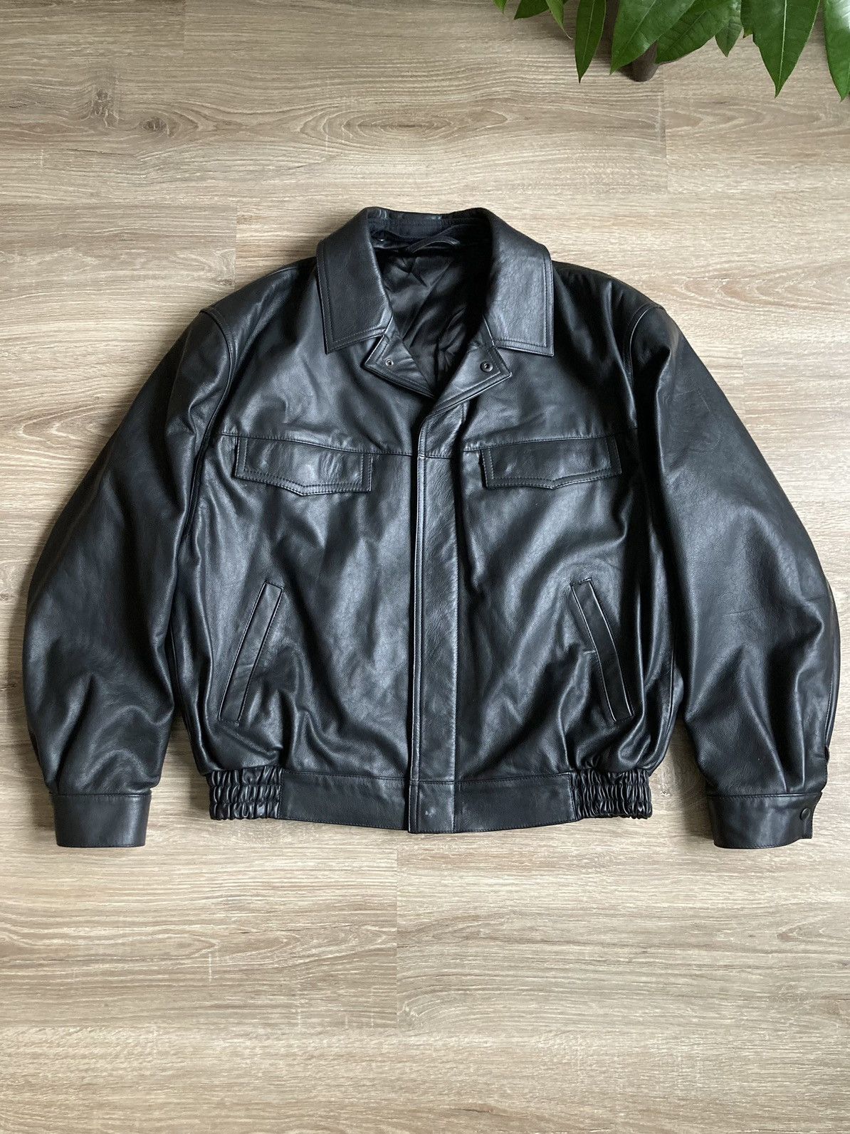 Vintage 🚨 POLIZEI german police plain leather jacket