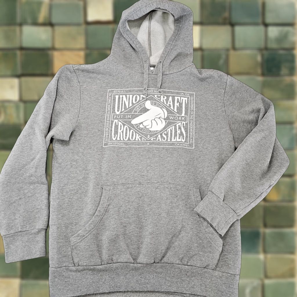 Crooks & Castles VINTAGE Crooks & Castles Hoodie Mens Large Grey Jumper Air Gun Put In Work Logo Graphic Size US L / EU 52-54 / 3 - 1 Thumbnail