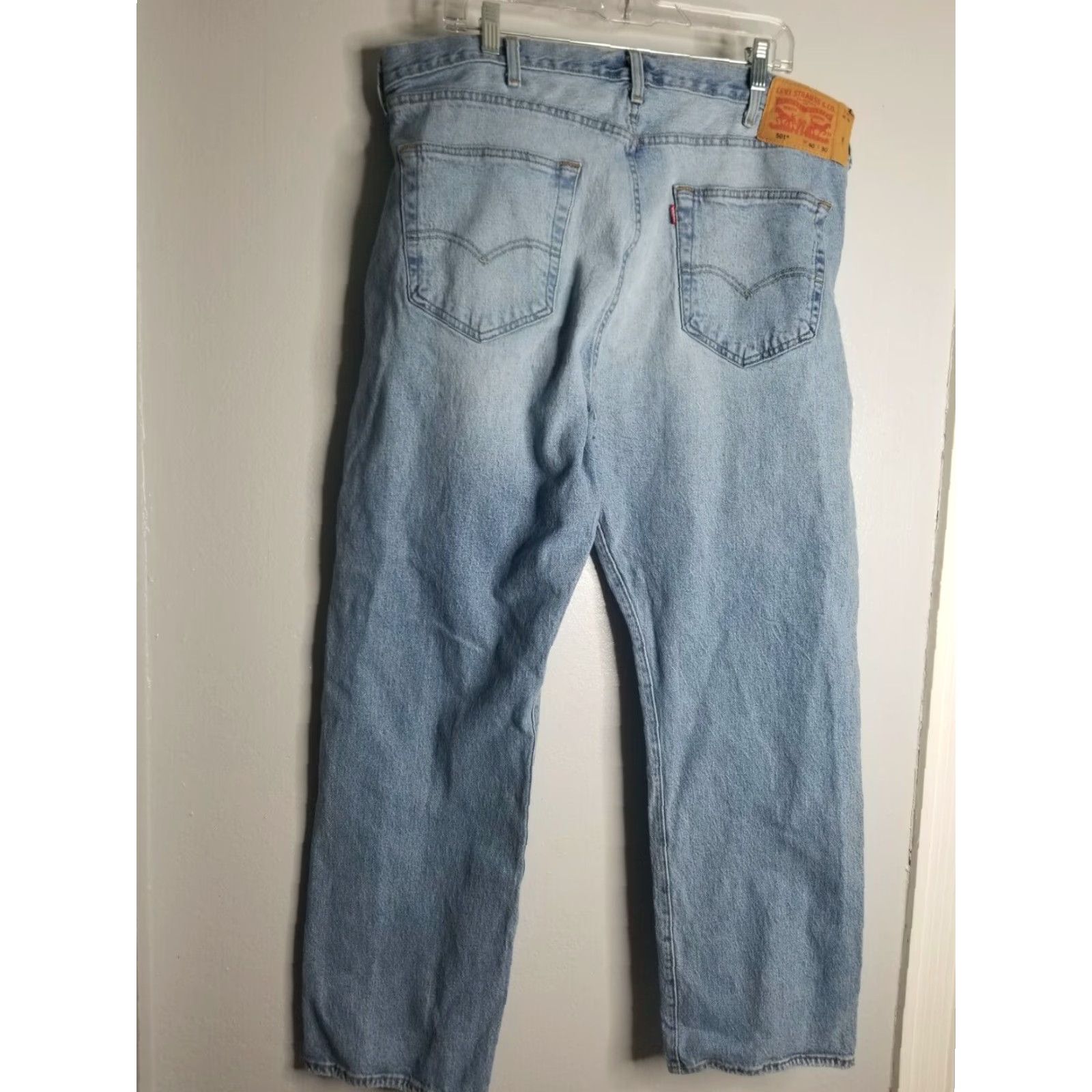 Levi's Levi's 501 Classic Straight Jeans Blue Medium Wash Denim Mens 40x30 Size US 40 / EU 56 - 2 Thumbnail