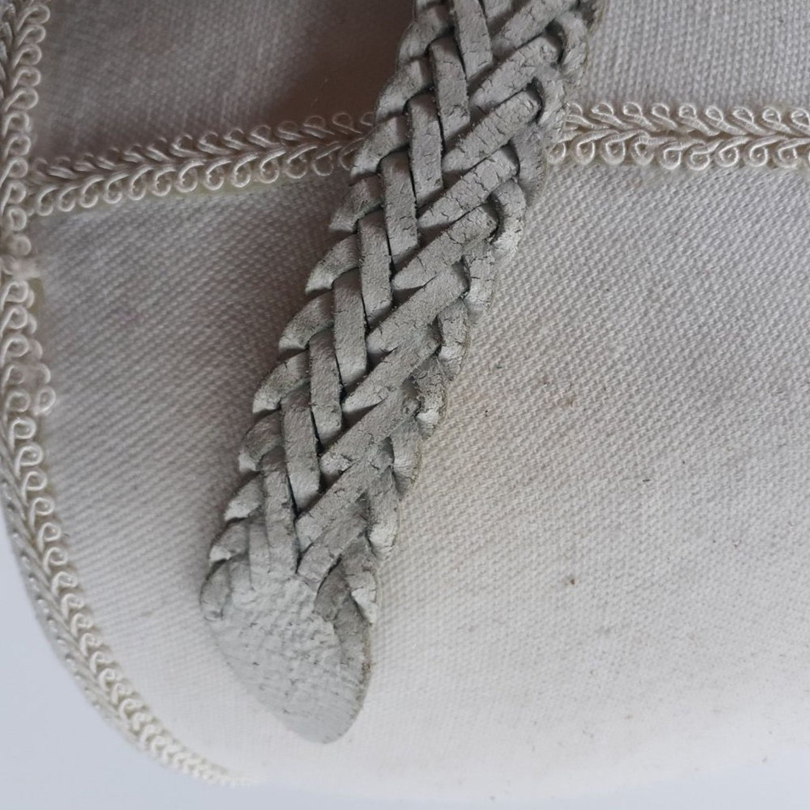 Other Vintage 80s White Genuine Leather Belt Women's Large Single Size ONE SIZE - 7 Thumbnail