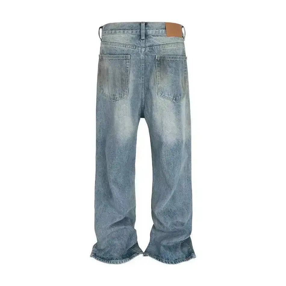 Japanese Brand Streetwear Retro Washed Hole Blue Baggy Jeans Size US 34 / EU 50 - 2 Thumbnail