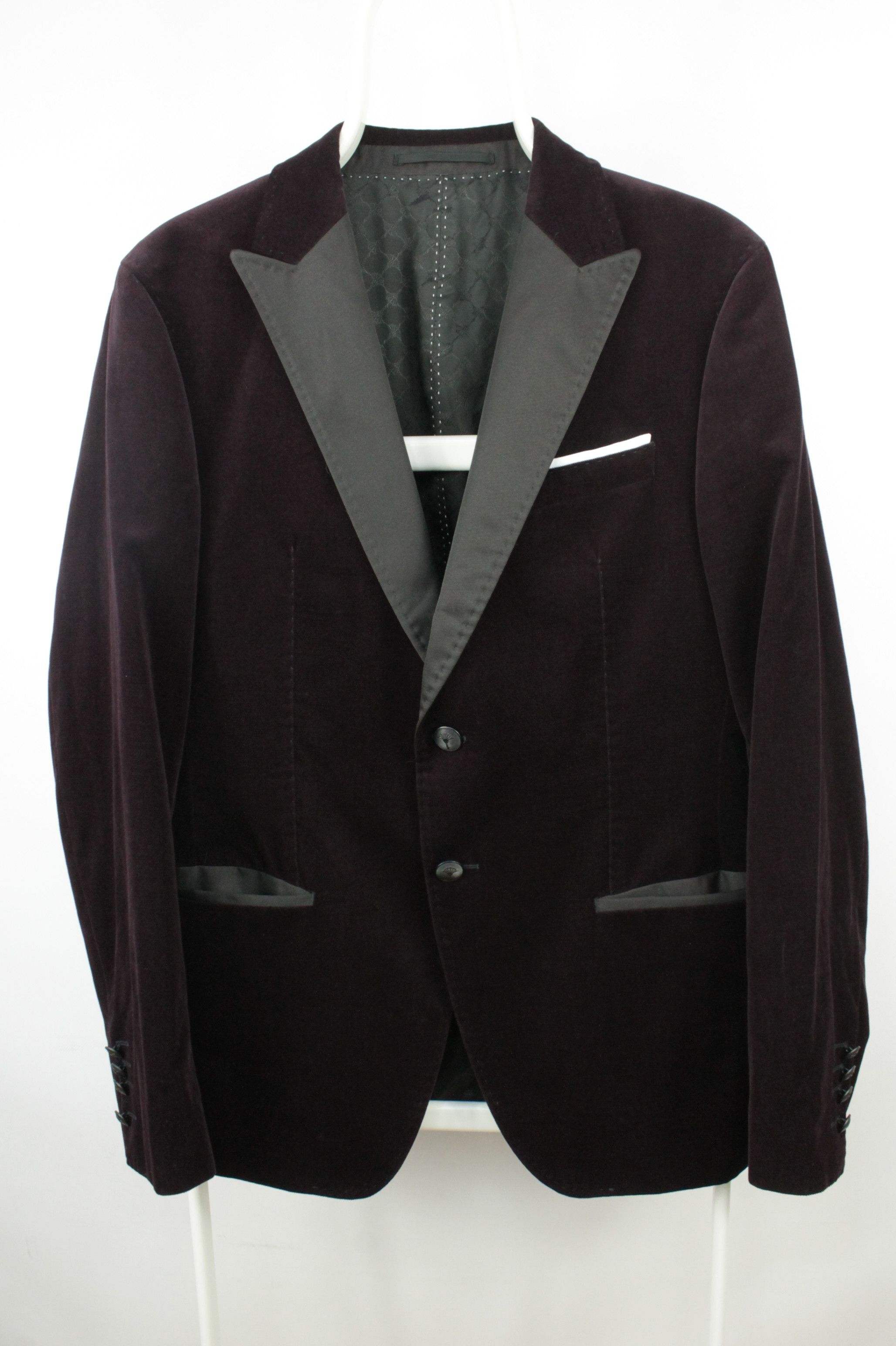 Joop! Joop! Slim Fit Velvet Hilarious Bordeux Blazer Jacket Size US M / EU 48-50 / 2 - 1 Thumbnail