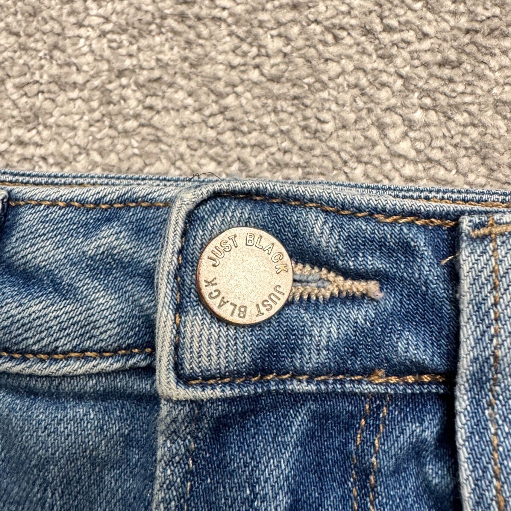 Vintage JUST BLACK Jeans Women 24 Blue Distressed High Rise Straight Ankle Denim Stretch Pocket Zipper Button 5-Pocket City Streetwear Size 42" / US 20 - 3 Thumbnail