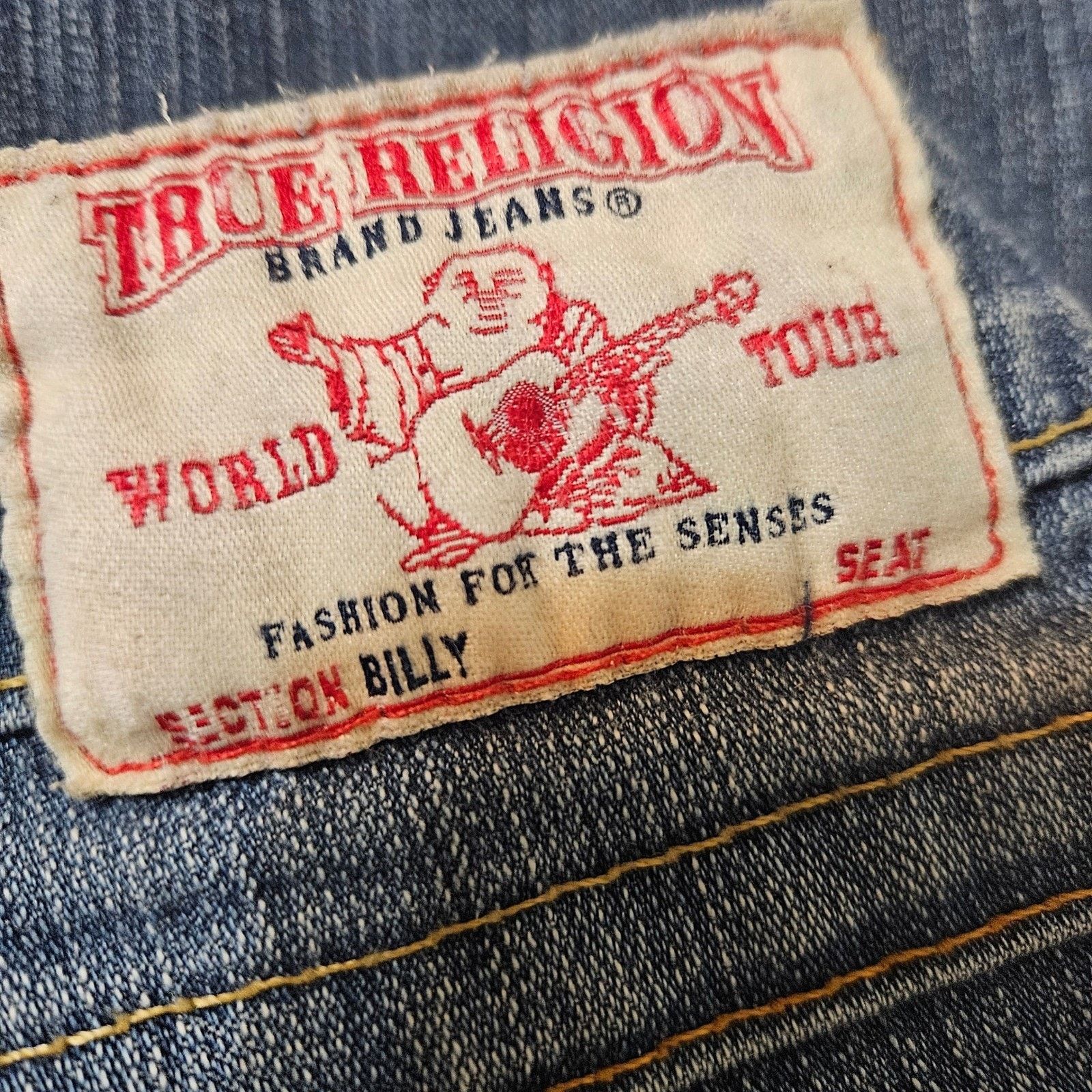 True Religion True Religion Billy Flap Pockets Men Jeans Blue Denim 31x29 Size US 31 - 4 Thumbnail