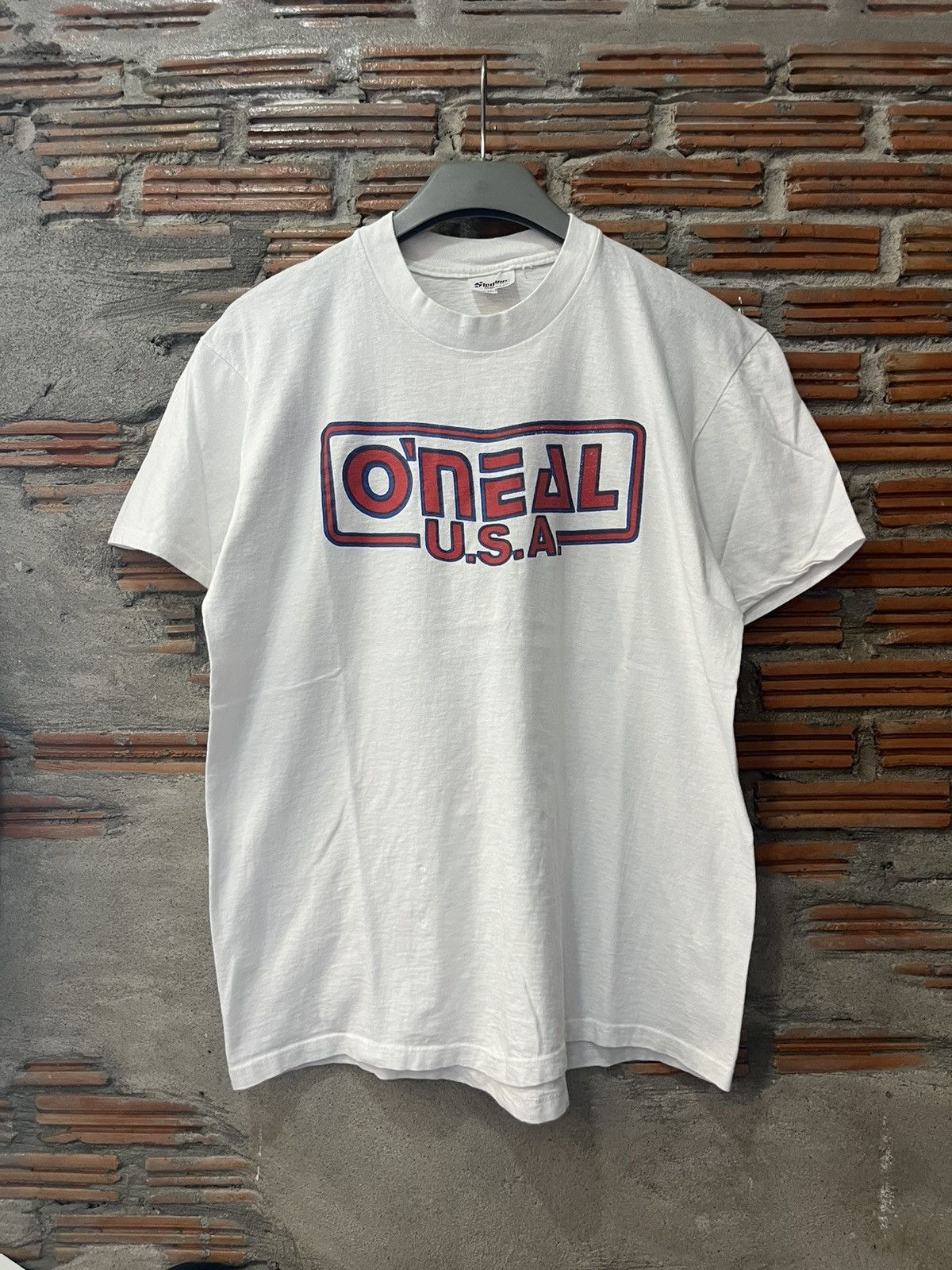 Vintage Vintage 80s O'NEAL USA Motocross Racing T-Shirt sponsors Size US L / EU 52-54 / 3 - 2 Thumbnail