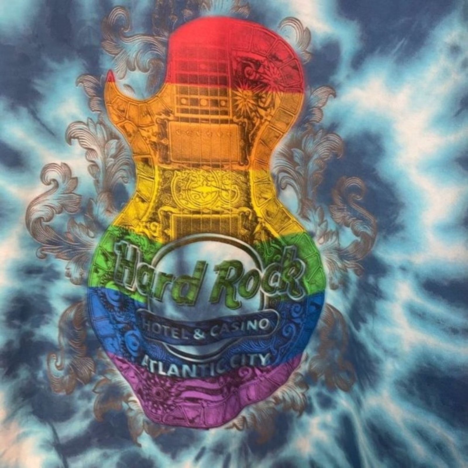 Hard Rock Cafe Hard Rock Custom Blue Tie Dye Graphic T-Shirt XL Size US XL / EU 56 / 4 - 5 Thumbnail