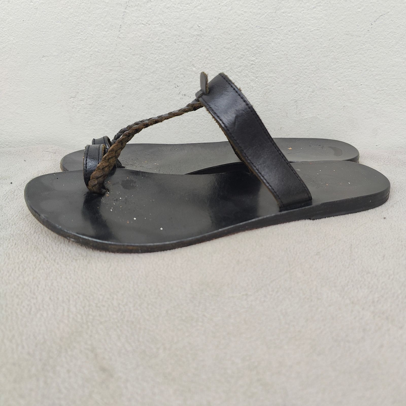 Ancient Greek Sandals Ancient Greek Sandals Melpomeni Womens 39 9 Black Leather Size US 9 / IT 39 - 3 Thumbnail