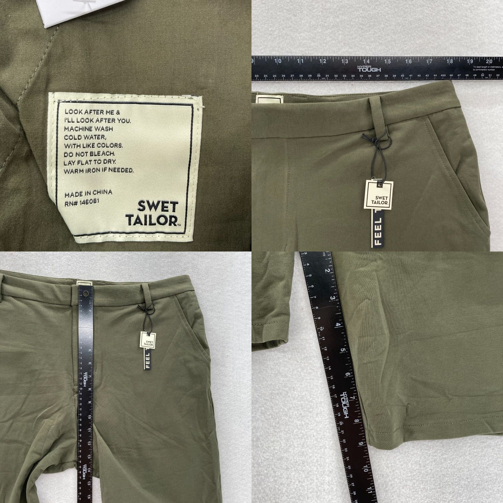Vintage Swet Tailor Everyday Chino Shorts Mens 36 Army Green Stretch Casual Athletic NWT Size US 36 / EU 52 - 8 Thumbnail