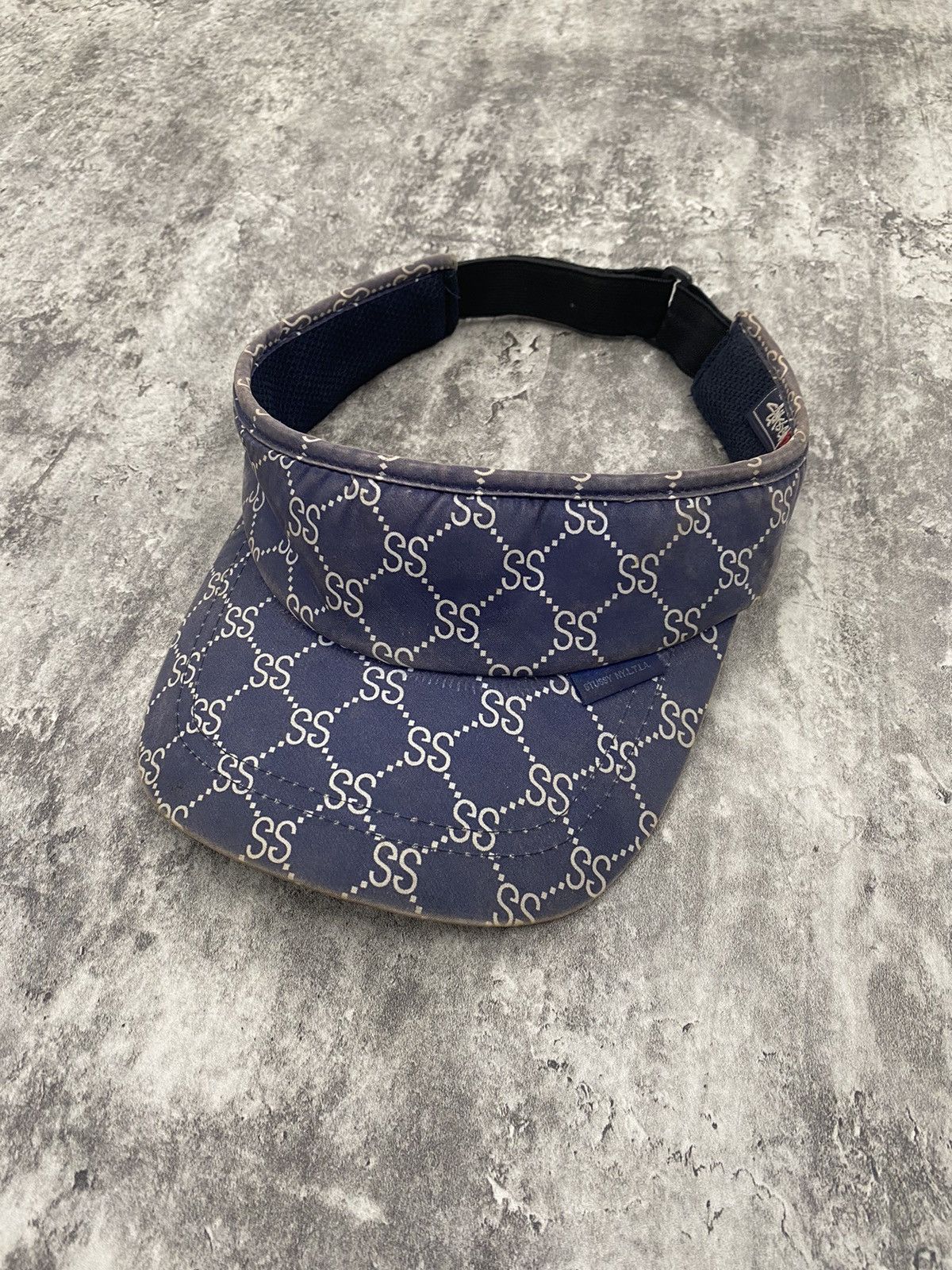 image of Stussy Monogram Visor Hat in Navy, Men's