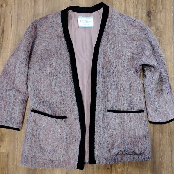 Other Vintage LC Mae Mohair Cardigan Sweater Union Labor Size L / US 10 / IT 46 - 2 Thumbnail