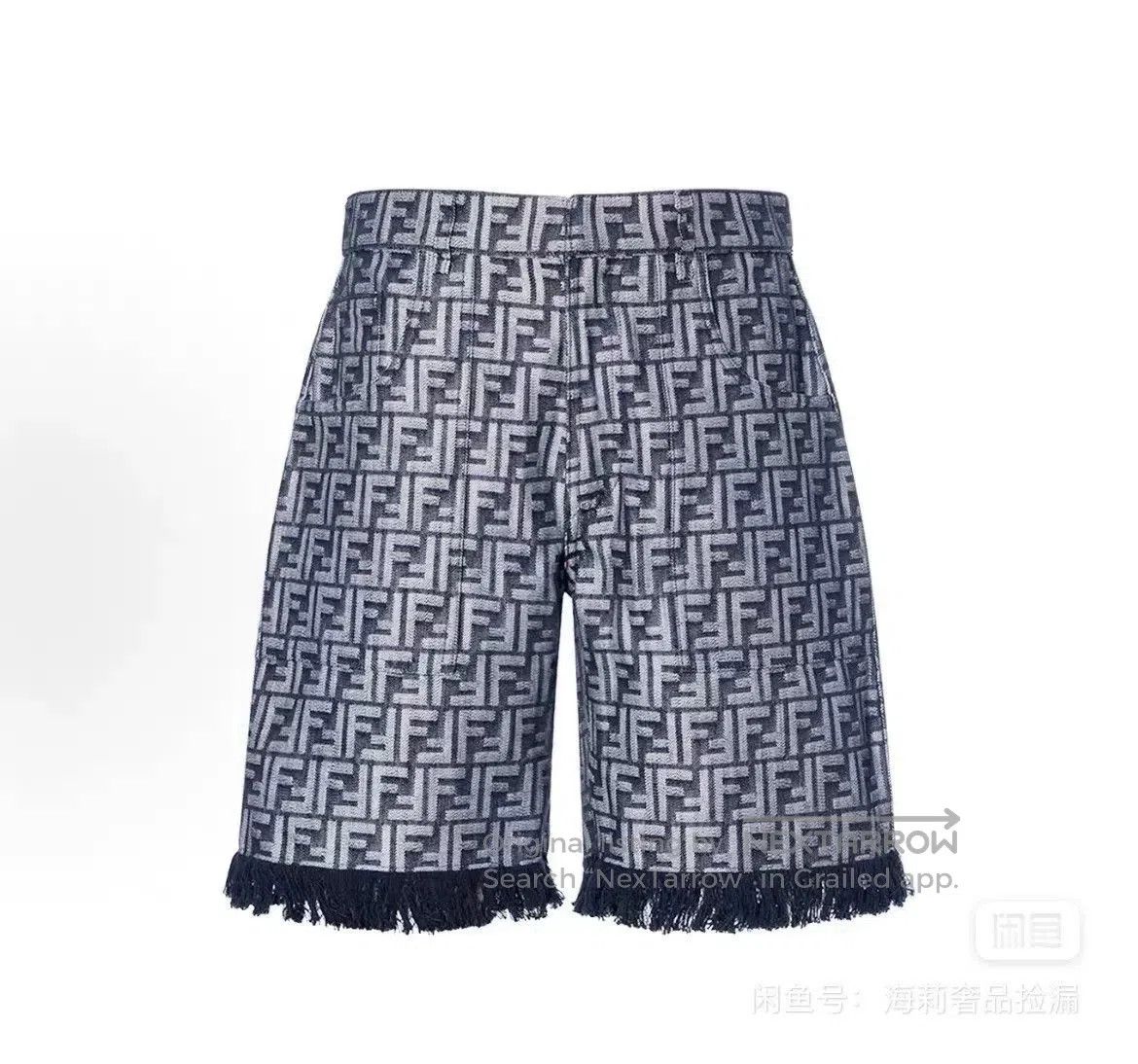 Fendi FENDI SS23 FF Print Denim Shorts. Size US 33 - 1 Thumbnail