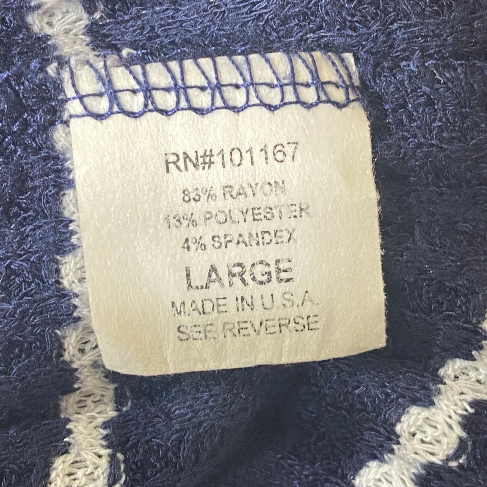 Other Cha Cha Vente Striped Textured Knit Top Large Blue White Size L / US 10 / IT 46 - 5 Thumbnail