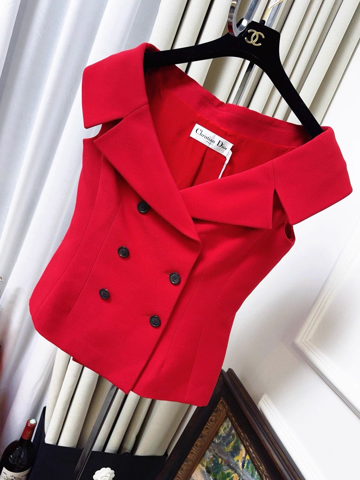 Dior Dior Scarlet off-the-shoulder double-breasted blazer 40 Size M / US 6-8 / IT 42-44 - 1 Thumbnail