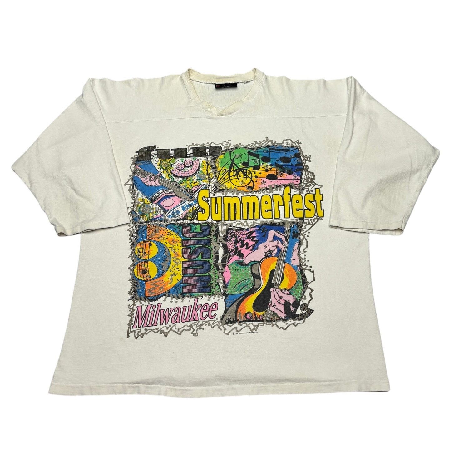 Vintage Vintage 90s Summerfest 3/4 Sleeve Tee Shirt Men's Medium M Size US M / EU 48-50 / 2 - 1 Thumbnail