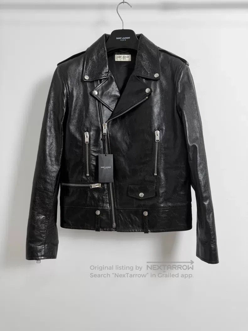 Saint Laurent Paris Saint Laurent Paris Black Leather Biker Jacket i Size US M / EU 48-50 / 2 - 1 Thumbnail